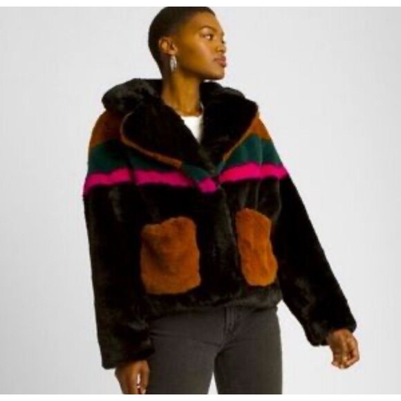 Choosy NWT Plus Size Vibrant Retro 90s Streetwear Wool Blend Teddy Bomber Jacket - Picture 1 of 10
